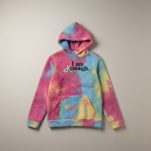 Barbie The Movie “I Am Kenough” Sherpa Hoodie Tie Dye Pullover Size S